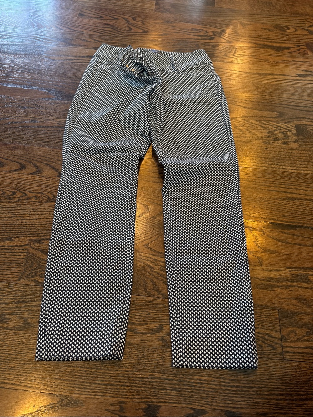 The Limited Black & Blue & White Dot Straight Leg Pants